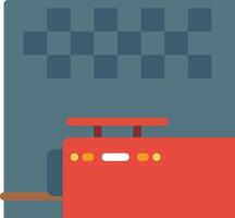 A red suitcase with a checkered background vector