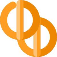 Two orange rings with the letter d on them vector