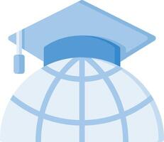 A globe with a graduation cap on it vector