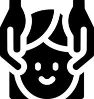 A black and white icon of a child's head vector