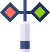 A cross with two different colored arrows vector