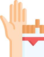 A hand holding a cigarette and a cigarette packet vector