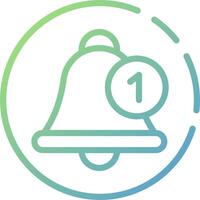 A bell icon with a number one on it vector
