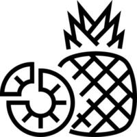 A black and white image of a pineapple with a clock vector