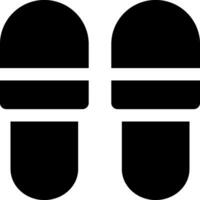 Two black and white flip flops on a white background vector