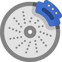 A circular disc with a blue handle on it vector
