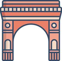 The arc de triomphe in paris, france vector
