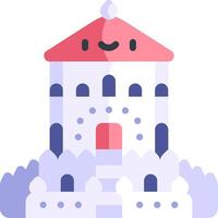 A cartoon castle with a smiling face vector