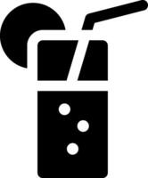 A black and white icon of a drink with a straw vector
