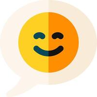 A smiley face with a speech bubble in the background vector