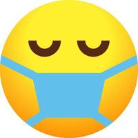 A yellow emoticion with a blue mask on it vector