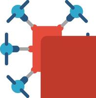 A red box with four blue and red drones vector