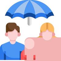 A family under an umbrella vector