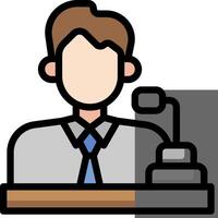 A man in a suit and tie is sitting at a desk vector