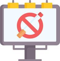 A billboard with a no smoking sign on it vector