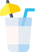 A drink with a straw and umbrella in a glass vector