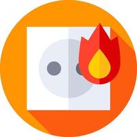 A flat icon of a fire and a plug vector