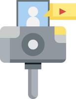 A camera with a camera and a person on it vector