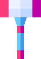A hammer with a pink and blue handle vector