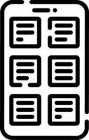 A tablet with a list of notes on it vector