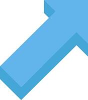 A blue arrow pointing down on a white background vector