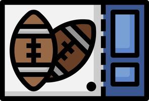 Footballs in a box with a clock vector