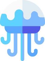 A jellyfish icon with a blue background vector