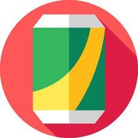 A can of soda with a yellow and green stripe vector