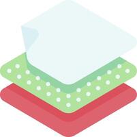 A stack of sheets with polka dots on it vector