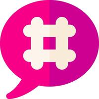 A pink speech bubble with a square shape in it vector