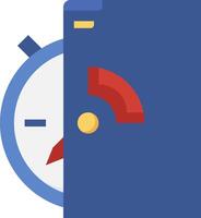 A blue folder with a red and blue clock on it vector