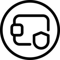 A black and white logo of a wallet vector