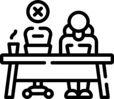 A man and woman sitting at a desk with a computer vector
