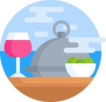 A wine glass and bowl of olives on a table vector