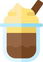 Ice cream with a spoon in it vector