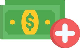 A dollar sign and a plus sign next to a green and red dollar sign vector