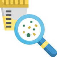 Magnifying glass and a container with yellow dots vector