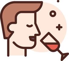 A man drinking wine with a glass in his hand vector