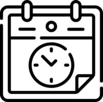 Calendar icon with clock on it vector