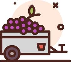 A trailer full of grapes with a tree on top vector