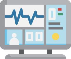 A monitor with a heartbeat monitor on it vector