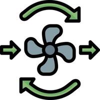 A fan with arrows pointing to it vector
