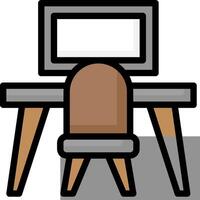 Computer desk clipart vector