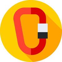 A red and yellow pin with a long shadow vector