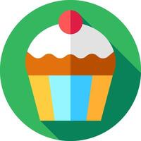 A cupcake icon with a red cherry on top vector