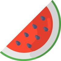 A slice of watermelon is shown on a white background vector