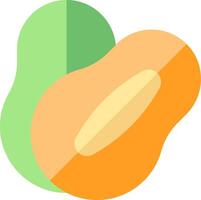A pair of green and orange fruits on a white background vector