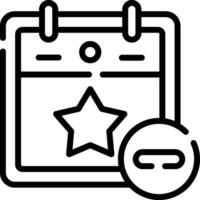 A calendar icon with a star on it vector