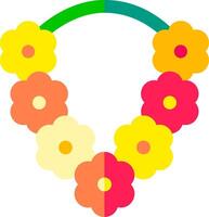 A flower necklace with colorful flowers vector