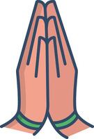 Praying hands icon illustration vector